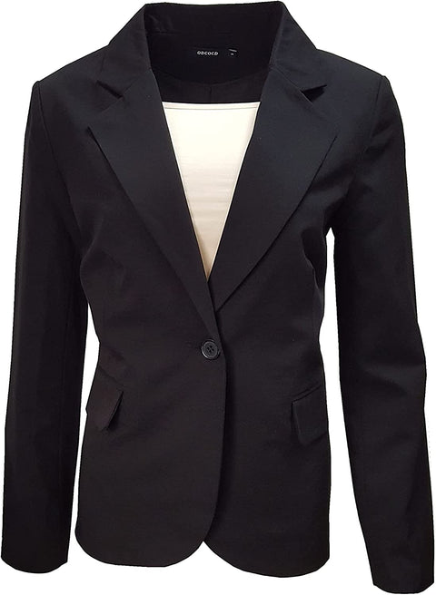 Women's Classic Single Button Blazer Jacket