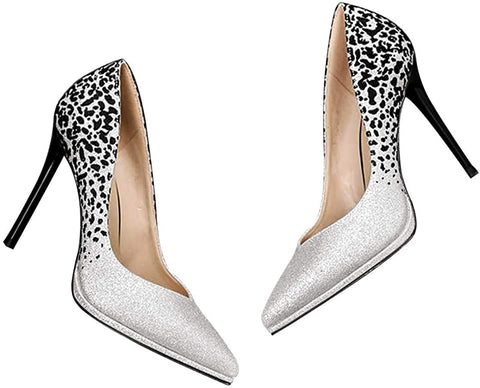 Fashion Two-Toned Slip On Platform Pumps Close Pointed Toe Slide Formal Dress Women Shoes Size 4-15 US