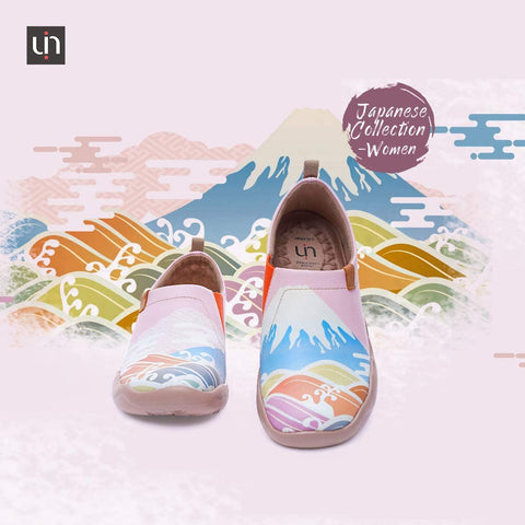 UIN Women's Men's Slip On Casual Shoes Art Travel Painted Comfortable Walking Loafer Sneakes Janpanese Art Style