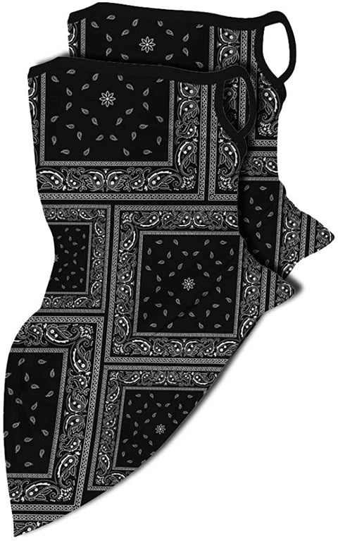 Unisex Face Balaclava Scarf Bandana Ear Loops Neck Gaiter for Dust Wind Motorcycle Headwear Outdoors