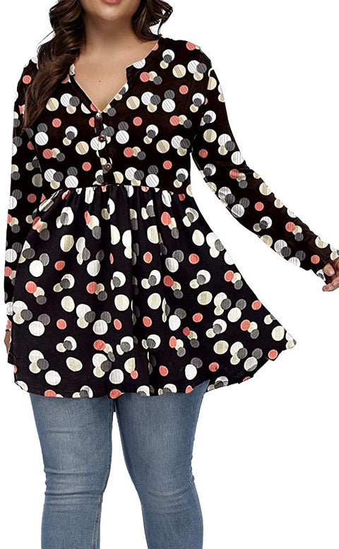 Women Plus Size Tunic Tops Christmas Shirt Floral Print Casual Flowy Tunics for Leggings