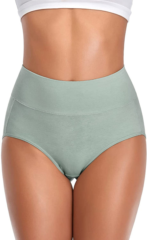 Womens Cotton Underwear,High Waisted Underpants Full Coverage Briefs Soft Stretch No Muffin Top Ladies Panties