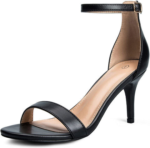 mysoft Women's Stilettos Classic Strappy Open Toe Pump Heel Sandals
