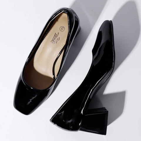 Heel The World Women's Dress Pumps Low Chunky Block Heels Square Toe Party Office Shoes