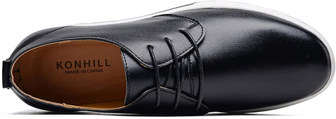 konhill Men's Casual Oxford Shoes - Breathable Dress Shoes Loafers Lace-up Flat Sneakers