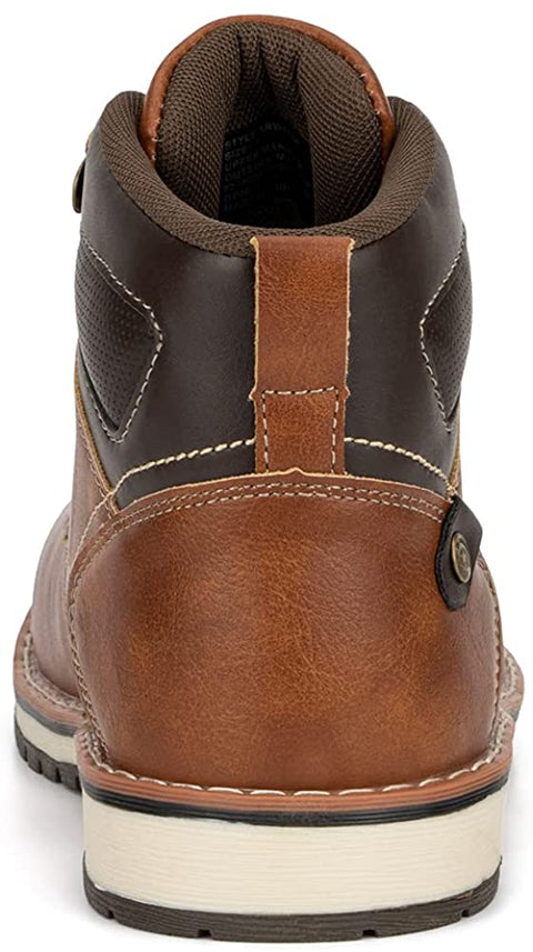 X RAY Footwear Ricky Boy’s Fashion, Classic Faux Combat Leather Ankle-High Boots, Round toe, Thermoplastic rubber Outsole