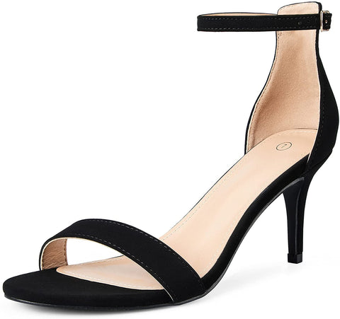mysoft Women's Stilettos Pump Heel Sandals Ankle Strap Open Toe