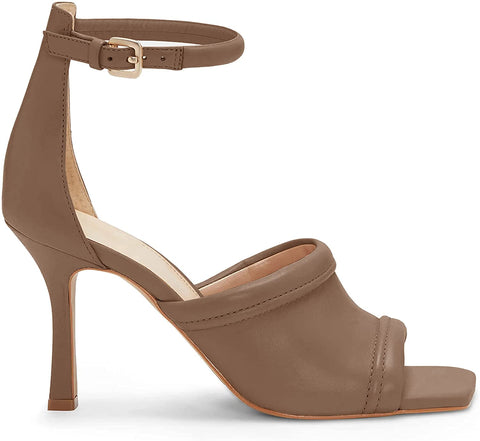 Womens Peep Toe Stiletto Heeled Sandals Ankle Strap Slip On Buckle Slides Kitten Heel Pump Comfortable Shoes