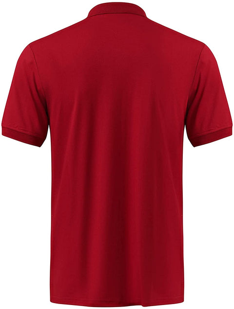 U/D Men's Classic Polo Collar Solid Color Casual Button T-Shirt