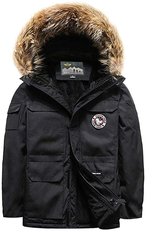 Men's Fashion Camouflage Cotton Jacket Classic Winter Warm Hooded Parka Jacket