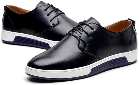konhill Men's Casual Oxford Shoes - Breathable Dress Shoes Loafers Lace-up Flat Sneakers