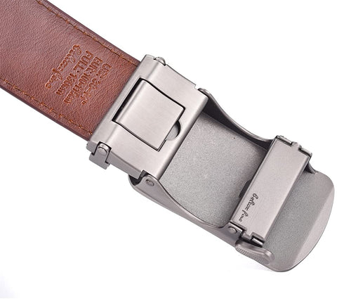 Men Belts Leather Male Slide Ratchet Work Dress Strap w Interchangeable Buckle Beltox （46"-56" Waist Adjustable，Brown NT）