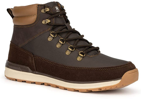 X RAY Reserved Footwear New York Men's Neutrino Work Boot, Fashion Casual Faux Leather High Top Sneakers, Hook and Eye Lace-Up, Round Toe, Thermoplastic Rubber Outsole