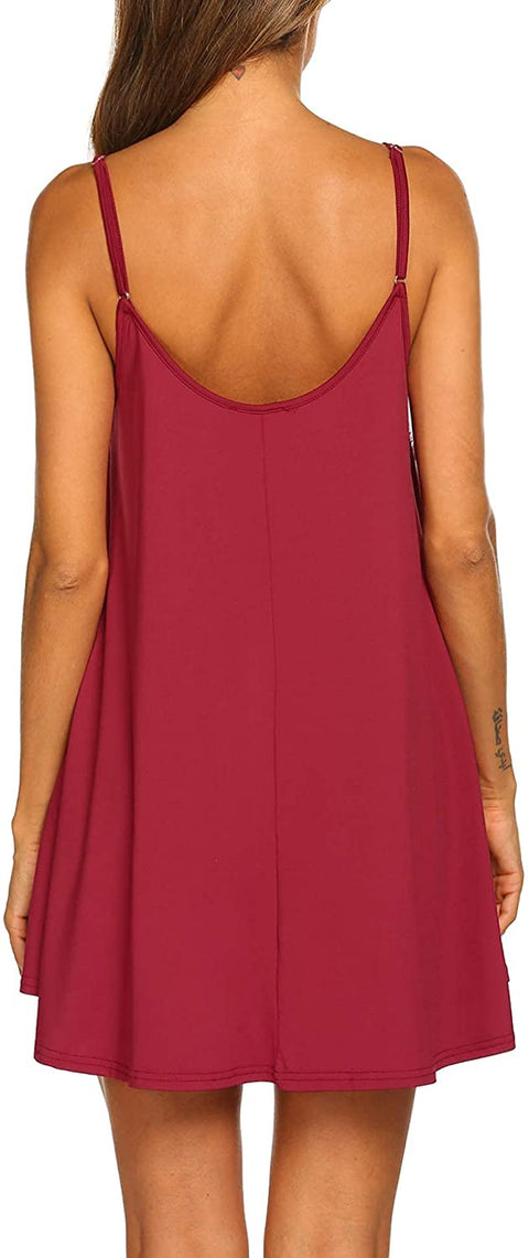 Long 3/4 Sleeve Lounge Dress Women Sleepshirt