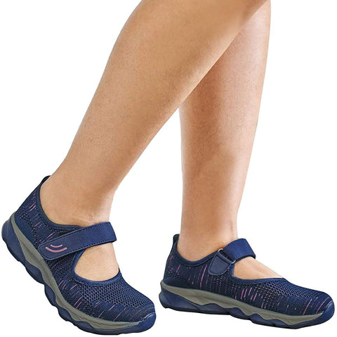 FitVille Slip On Shoes for Women Slipon Walking Shoes Lightweight Breathable Synthetic Fabric Soft Memory Foam Sole for Indoor Outdoor