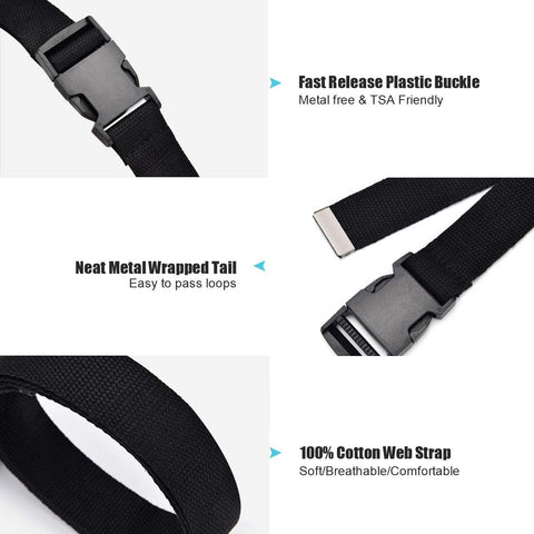 XZQTIVE Canvas Web Belt for Women, Cool Cargo Belt with Plastic Buckle, Hip Hop Streetwear Style Waist Belt for Dress