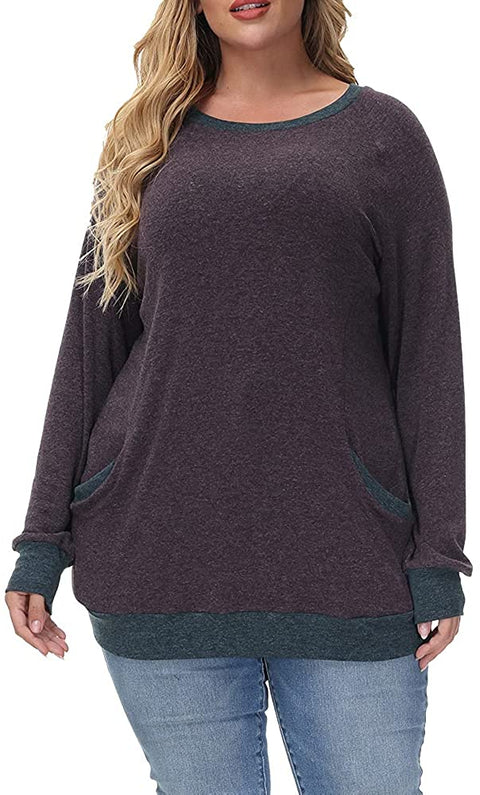 Plus Size Sweatshirts for Women No Hood Crewneck Pullover Long Sleeve Tops Fall Casual Tunic Sweatshirt