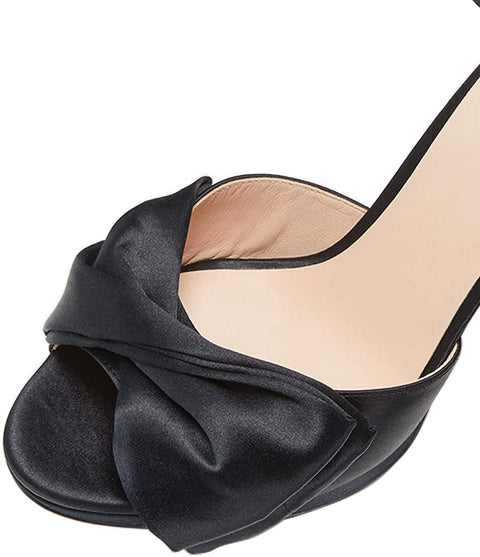 FSJ Women Open Toe Pumps D'Osay High Heel Sandals Slip On Mid High Heels Stilettos Comfort Ankle Strap with Buckle Evneing Bridal Party Dress Shoe Size 4-15 US