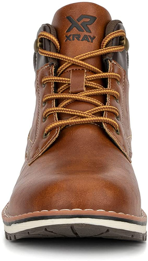 X RAY Footwear Ricky Boy’s Fashion, Classic Faux Combat Leather Ankle-High Boots, Round toe, Thermoplastic rubber Outsole