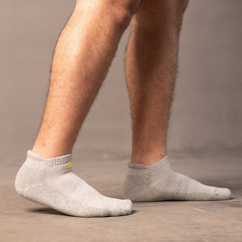 FitVille Athletic Socks For Men Low Cut Combed Mens Low Ankle Socks Pack Of 3(White)