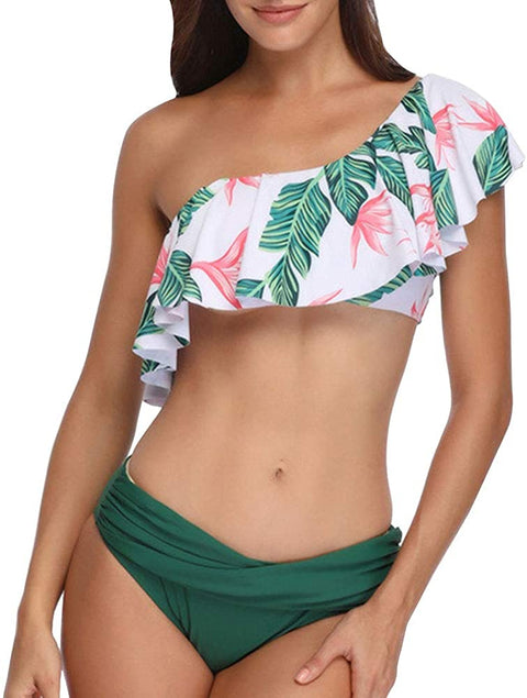 Women's Sexy One Off-Shoulder Bikini Set
