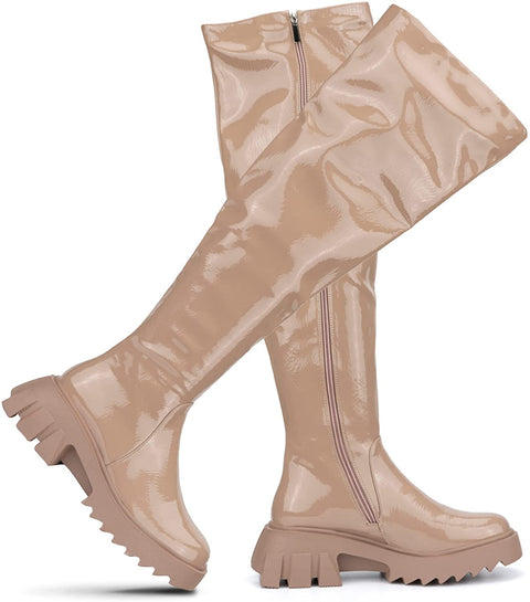 Torgeis Women's Alfie Fashion, Supple faux leather, Zipper Tall Boot, Round Toe, Thermoplastic rubber Outsole
