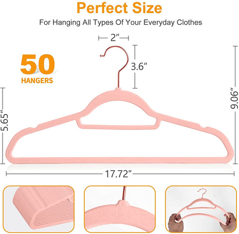 BAGAIL Pack of 100 Velvet Hangers