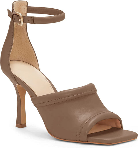 Womens Peep Toe Stiletto Heeled Sandals Ankle Strap Slip On Buckle Slides Kitten Heel Pump Comfortable Shoes