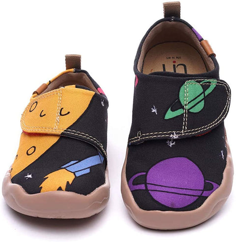 UIN Kids' Fashion Sneaker Colorful Painted Art Funny Walking Casual Loafers Universe (8C)