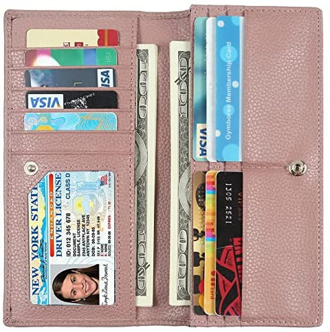 Lavemi RFID Blocking Ultra Slim Real Leather Credit Card Holder Clutch Wallets for Women