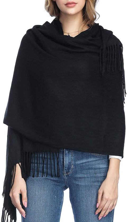 Extra Large Thick Soft Cashmere Wool Shawl Wraps for Women - PoilTreeWing Pashmina Scarf