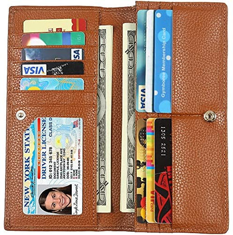 Lavemi RFID Blocking Ultra Slim Real Leather Credit Card Holder Clutch Wallets for Women