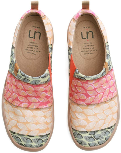 UIN Women's Bodhi Leaf Slip On Summer Spring Canvas Fashion Sneaker Art Painted Shoes