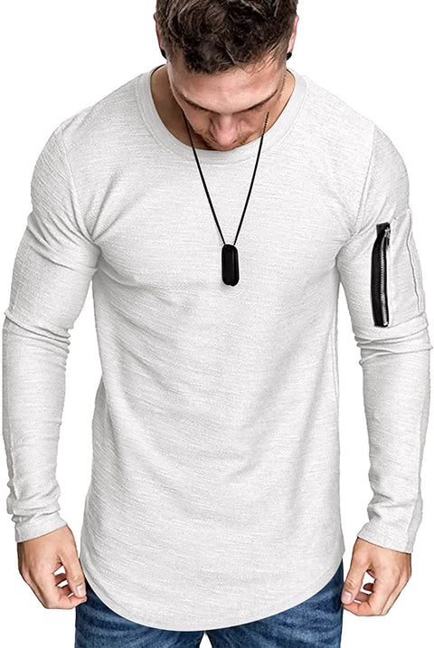Men's 2 Pack Muscle Fitted Long Sleeve T Shirts Workout Athletic Tee Tops