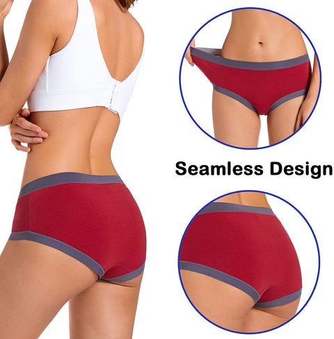 Womens Cotton Underwear, 5 Pack Seamless Briefs Soft Full Coverage Hipster Panties Breathable Stretch Briefs