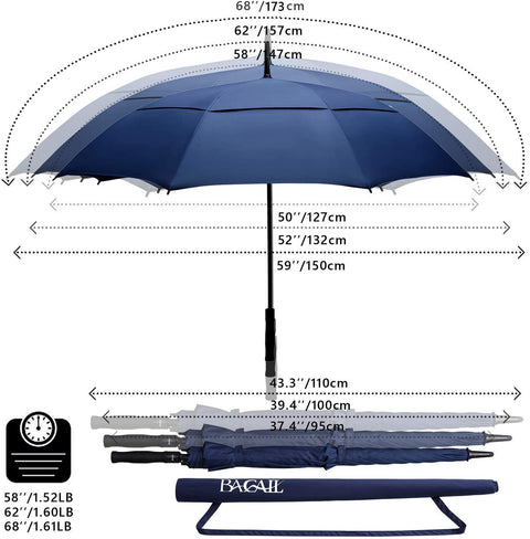 BAGAIL Inverted Umbrella and 68 inch Golf Umbrella