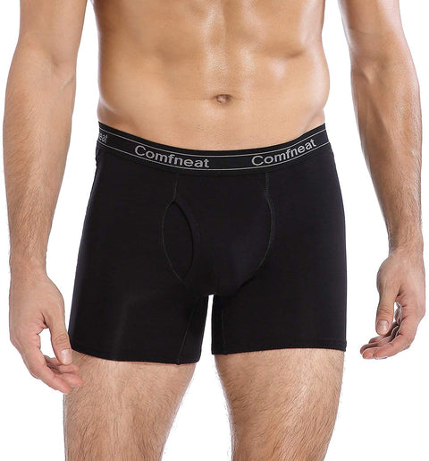 Men's 3 or 5-Pack Boxer Briefs Bamboo Rayon Ultra Soft Comfy Underwear with Fly