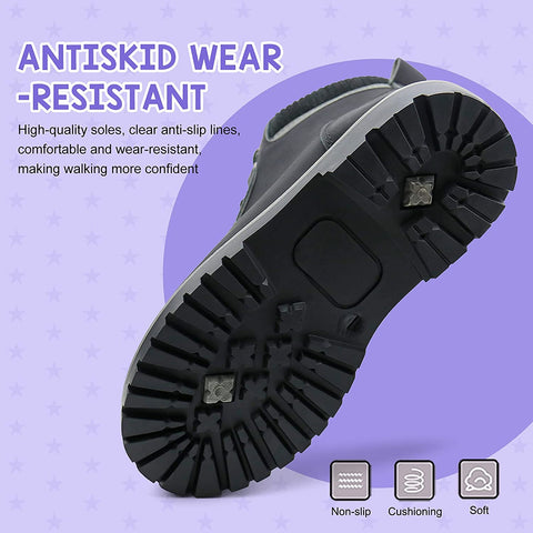 Kids Ankle Boots Boys Girls Lace-Up Outdoor Comfort Work Boots