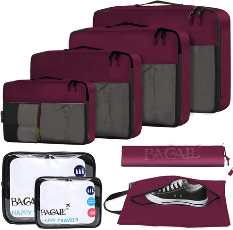 BAGAIL 8 Set Packing Cubes+4 Set Compression Packing Cubes