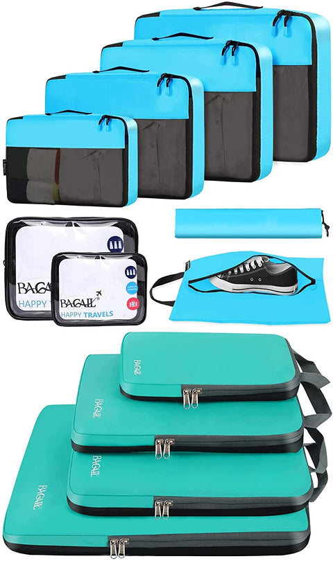 BAGAIL 8 Set Packing Cubes+4 Set Compression Packing Cubes