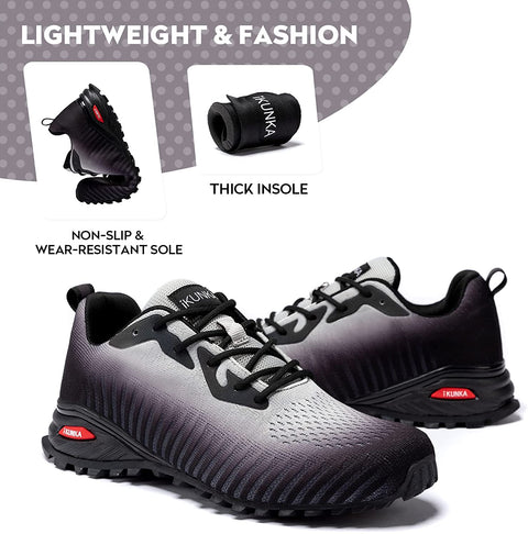 ikunka Womens Men's Tennis Shoes Men Casual Mens Fashion Sneakers Cross Training Shoe Outdoor Non-Slip Walking Footwear