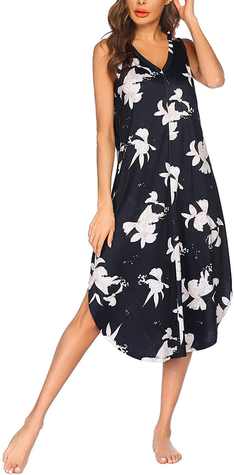 Women's Sleeveless Long Full Slip Night Dress