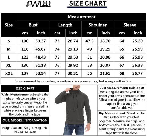 iWoo Mens Thin Undershirts Turtleneck Long Sleeve Shirts High Neck Waffle Ribbed Sweatshirt Athletic Pullover Tops