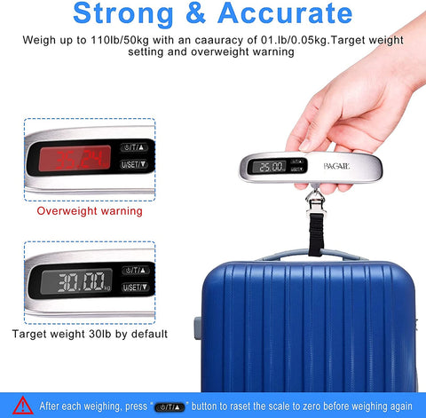 BAGAIL 6 Set Packing Cubes & Digital Luggage Scale