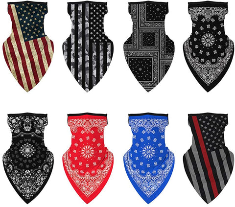 Unisex Face Balaclava Scarf Bandana Ear Loops Neck Gaiter for Dust Wind Motorcycle Headwear Outdoors