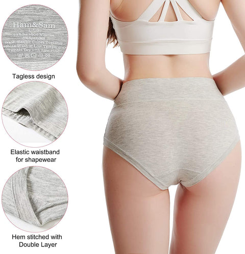 Women's Boxer Briefs High Waist 3-5 Pack Bamboo Viscose Soft Breathable Underwear for Women