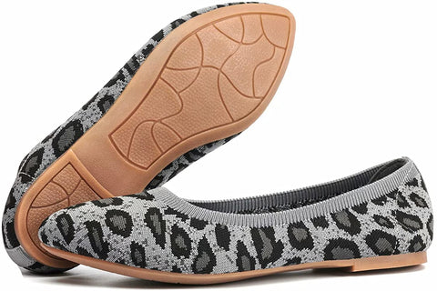 konhill Women's Classic Ballet Flats - Pointy Toe Soft Knit Slip on Dress Shoes