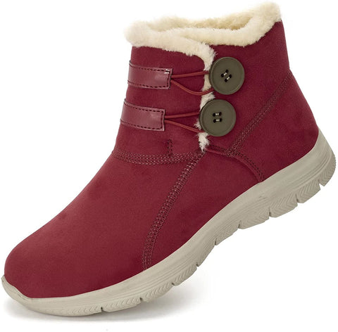 konhill Women's Winter Snow Boots - Warm Lining Ankle Booties Slip on Comfortable Outdoor Shoes
