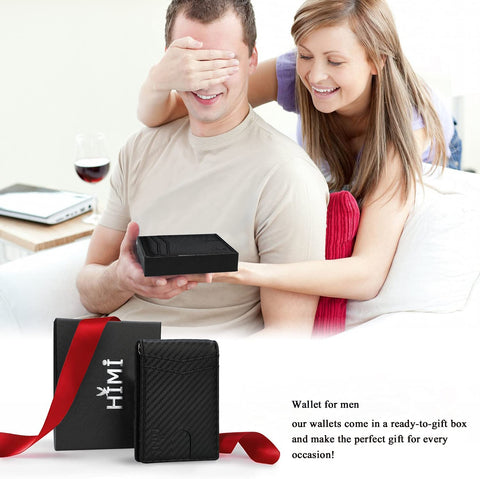 Slim Wallet for Men RFID Blocing Money Clip Wallet Minimalist Bifold Wallet Front Pocket Credit Card Wallet