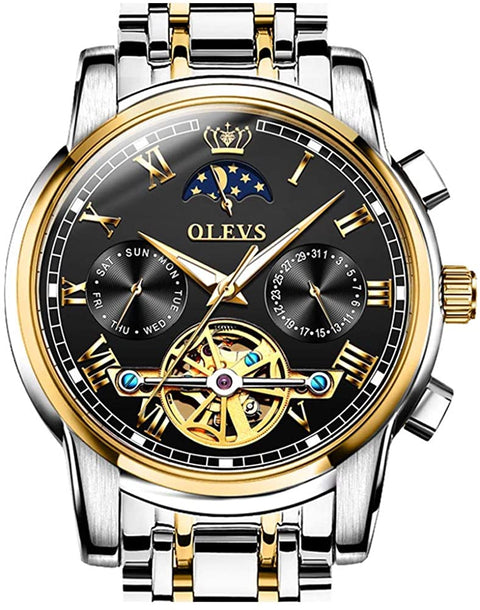 Mens Automatic Mechanical Tourbillon Wrist Watch